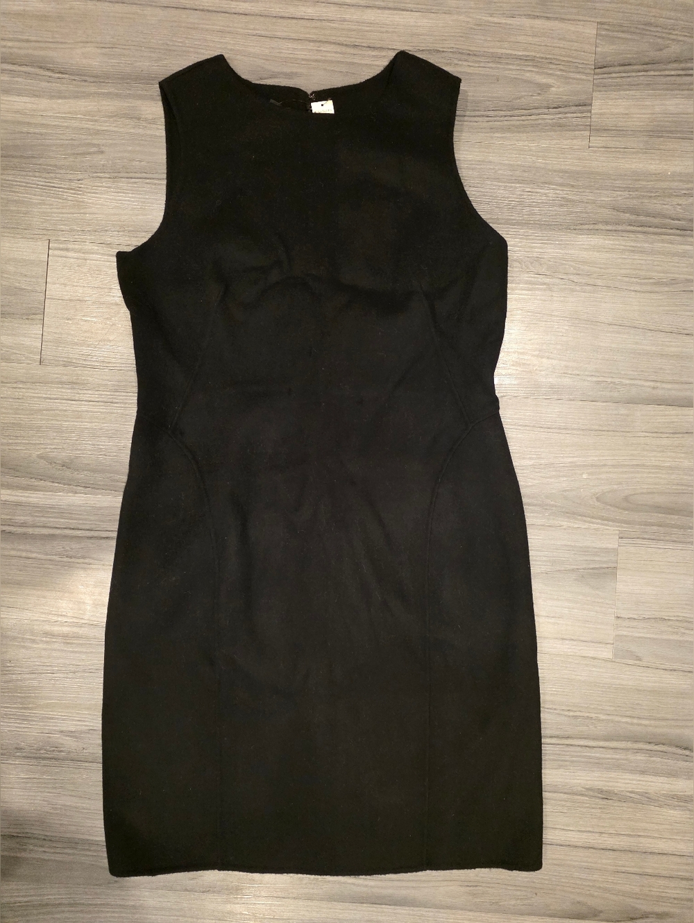 TALBOT Classic Black Sleeveless Sheath Dress Wool Structure Business Casual $199